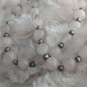 Vintage Pink Jade Beaded Necklace